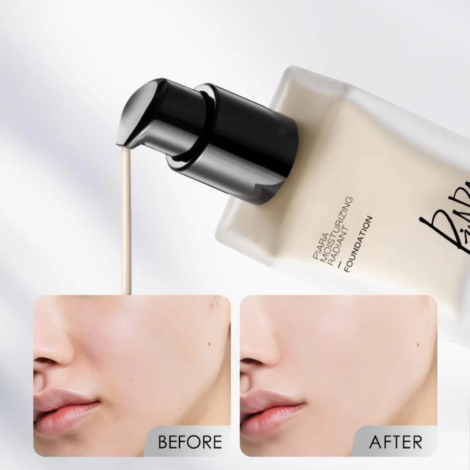 1 PC Piara Mosturizing Liquid Foundation, Long Lasting Light Weight Velvet Foundation Cream For Dry & Dry Combination Skin (N01, 30ml)
