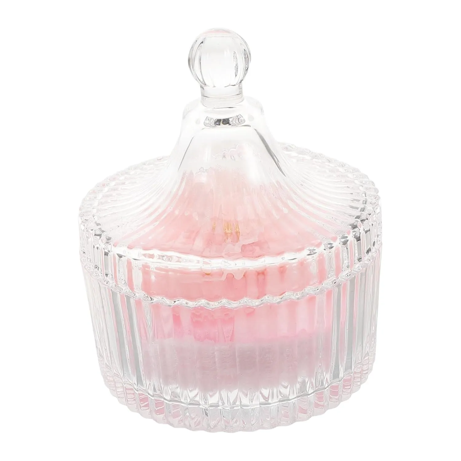 1 Set Soft Velvet Cosmetic Powder Puff with Decorative Glass Storage Jar Double Sided Flocked Makeup Applicator for Even Powder Distribution and Clean Storage for Use