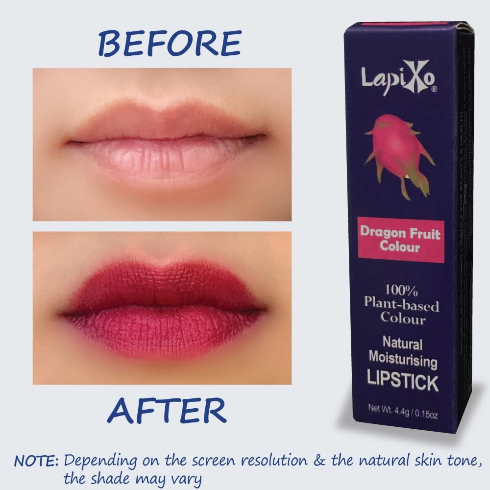 100% Plant-based Color Lipstick, Unique Formula, Natural   Moisturizing | Non-Toxic, All Food Ingredients, Antioxidant-rich, Natural Matte Vibrant Color, 4.4g/0.15oz (Dragon Fruit color)