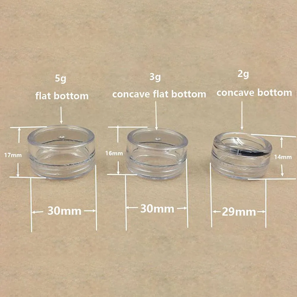 100pcs 2g 3g 5g 10g 15g 20g Plastic Empty Clear Cosmetic Jar Makeup Containers Eyeshadow Lip Balm Lotion Transparent Sample Bottles Vials Cream Pots Gel Box 2ml 3ml 5ml 10ml 15ml 20ml (2g,Blue)