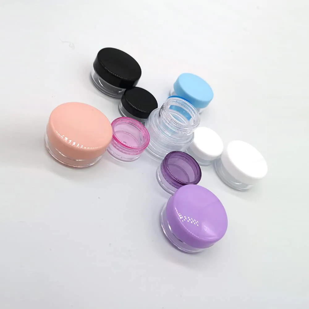 100pcs 2g 3g 5g 10g 15g 20g Plastic Empty Clear Cosmetic Jar Makeup Containers Eyeshadow Lip Balm Lotion Transparent Sample Bottles Vials Cream Pots Gel Box 2ml 3ml 5ml 10ml 15ml 20ml (2g,Blue)