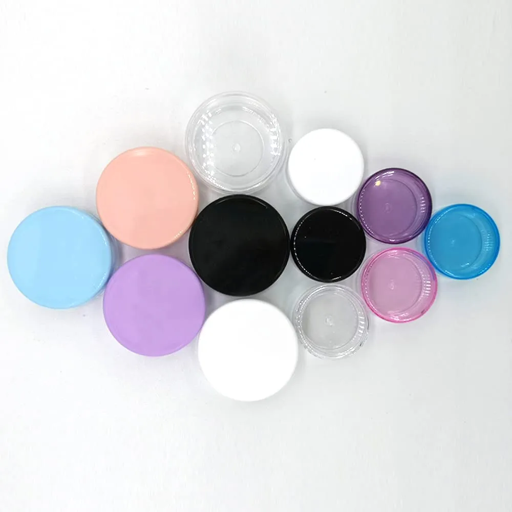 100pcs 2g 3g 5g 10g 15g 20g Plastic Empty Clear Cosmetic Jar Makeup Containers Eyeshadow Lip Balm Lotion Transparent Sample Bottles Vials Cream Pots Gel Box 2ml 3ml 5ml 10ml 15ml 20ml (2g,Blue)