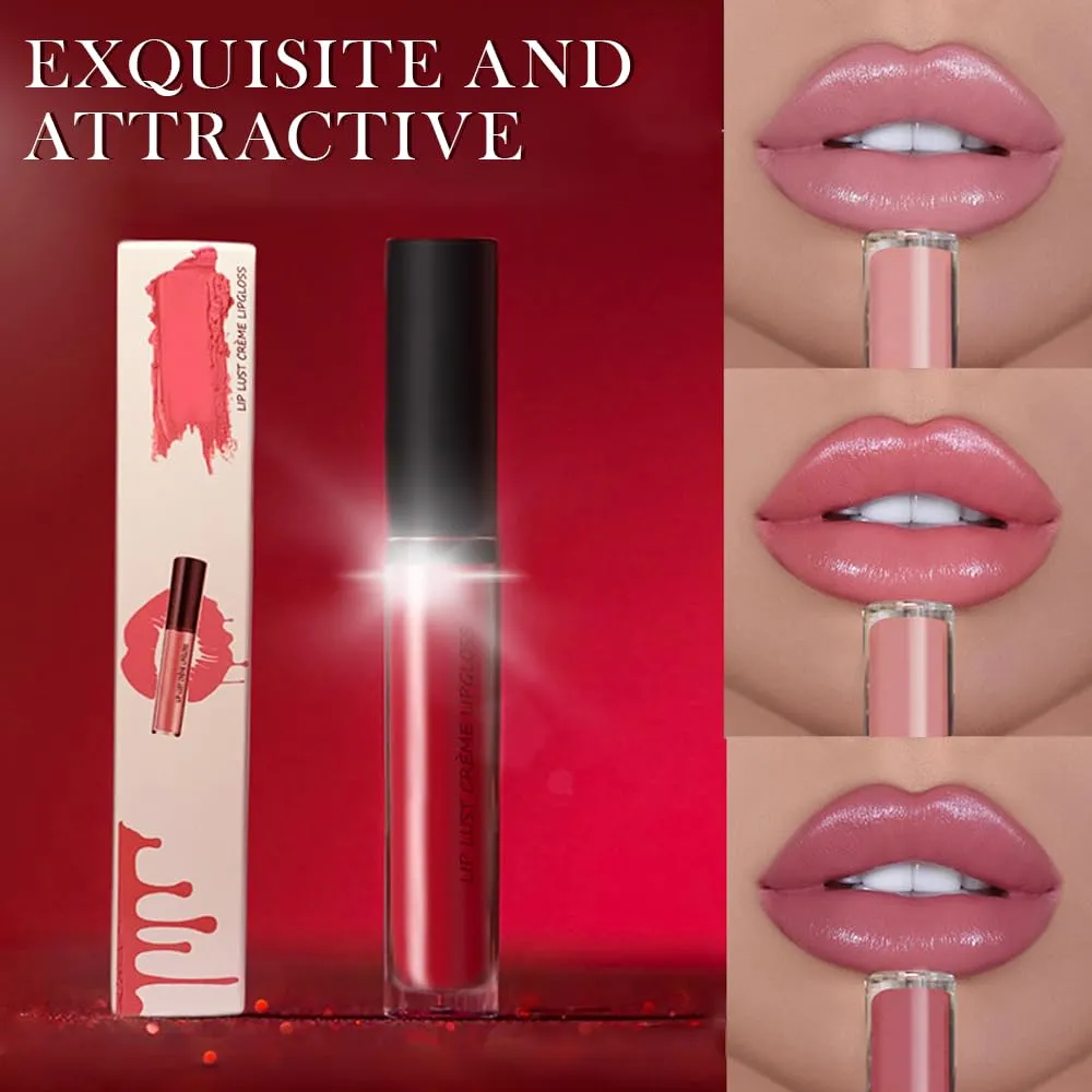 12 Colors Cream Texture Lipstick for Women 2025 New Long Lasting Lipstick Lipgloss Velvet Lip Makeup, Non-Stick Liquid Lip Stick Non-Fading Lip Gloss Hydrating Lip Tint (#03, 2fl oz/6ml)