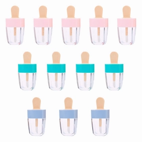 12 Pcs 8ml Ice Cream Shaped Empty Lip Gloss Tube Bottles Refillable Lip Balm Containers Lipstick Tube DIY Cosmetic Sample Bottles,Mixed Color