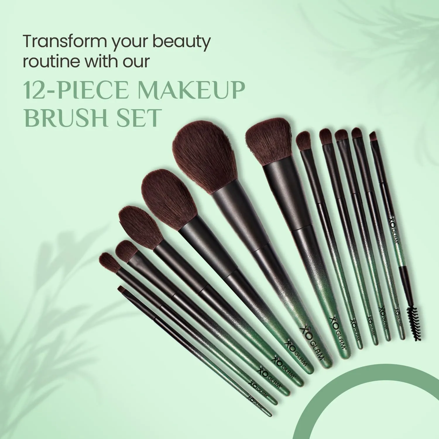 12Pcs Army of Love Camo Green Camouflage Makeup Brush Set Premium Synthetic Blending Powder Concealer Contour Eyeshadow Foundation Lip Highlighter Make Up Brush Kit