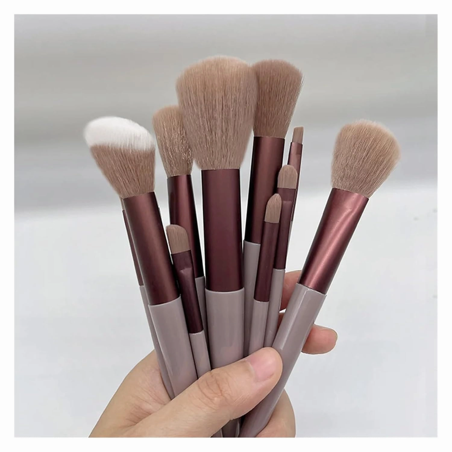 13 PCS Makeup Brushes Set Eye Shadow Foundation Women Cosmetic Brush Eyeshadow Blush Beauty Soft Make Up Tools Bag(Green with bag)