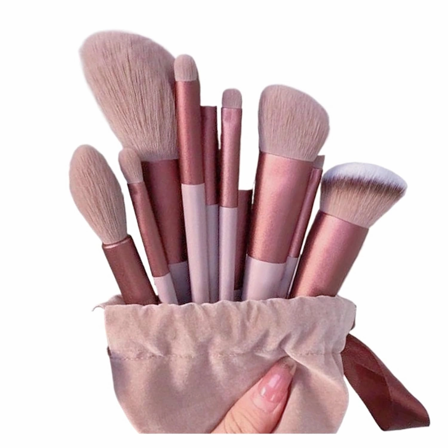 13 PCS Makeup Brushes Set Eye Shadow Foundation Women Cosmetic Brush Eyeshadow Blush Beauty Soft Make Up Tools Bag(Green with bag)