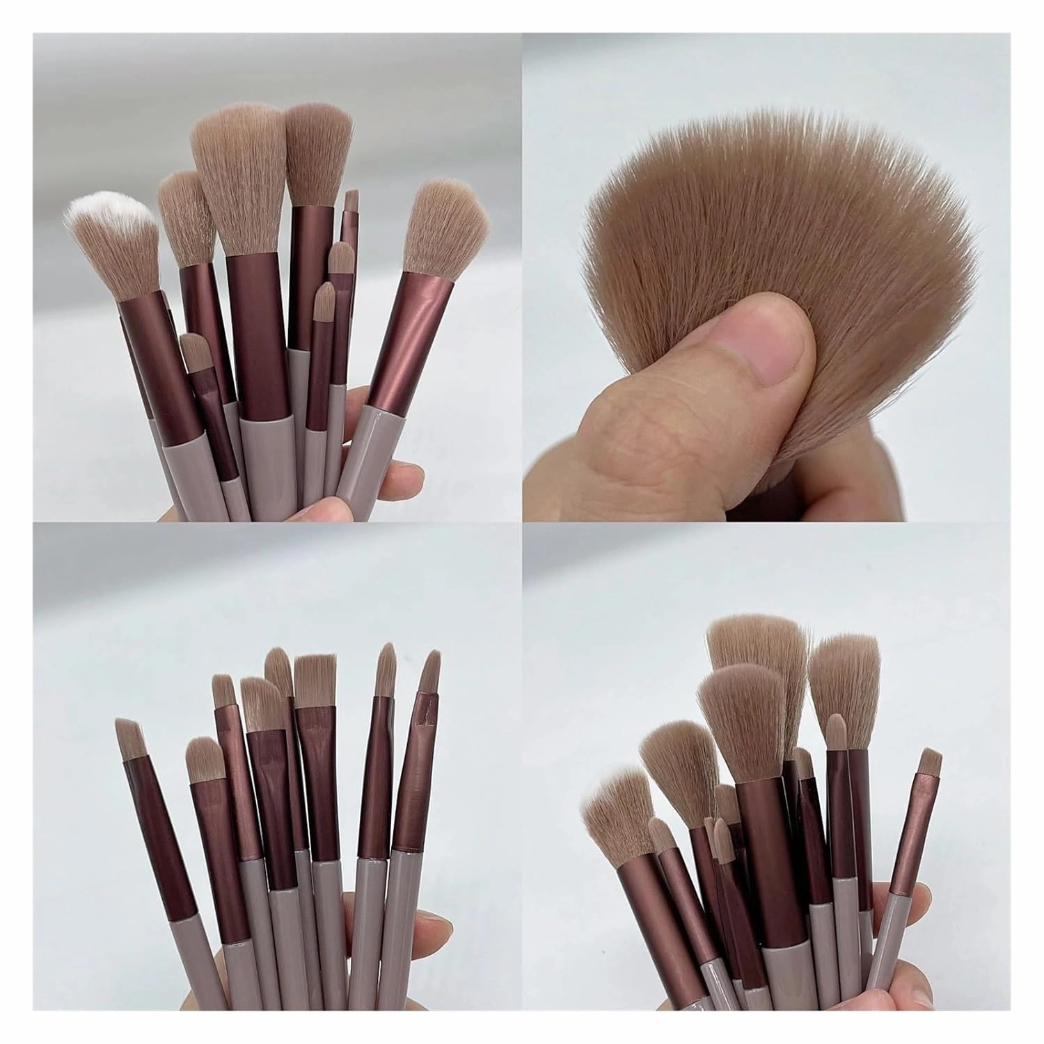 13 PCS Makeup Brushes Set Eye Shadow Foundation Women Cosmetic Brush Eyeshadow Blush Beauty Soft Make Up Tools Bag(Green with bag)