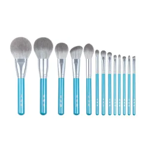 13pcs/set Blue Makeup brushes whole set Big Powder Blusher sculpting Eyeshadow make up kit smudge highlighter eyebrow lip brush