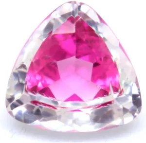 14Ct Natural White & Pink Color Pitambari Sapphire Triilion Cut Loose Gemstone for Jewellery Making