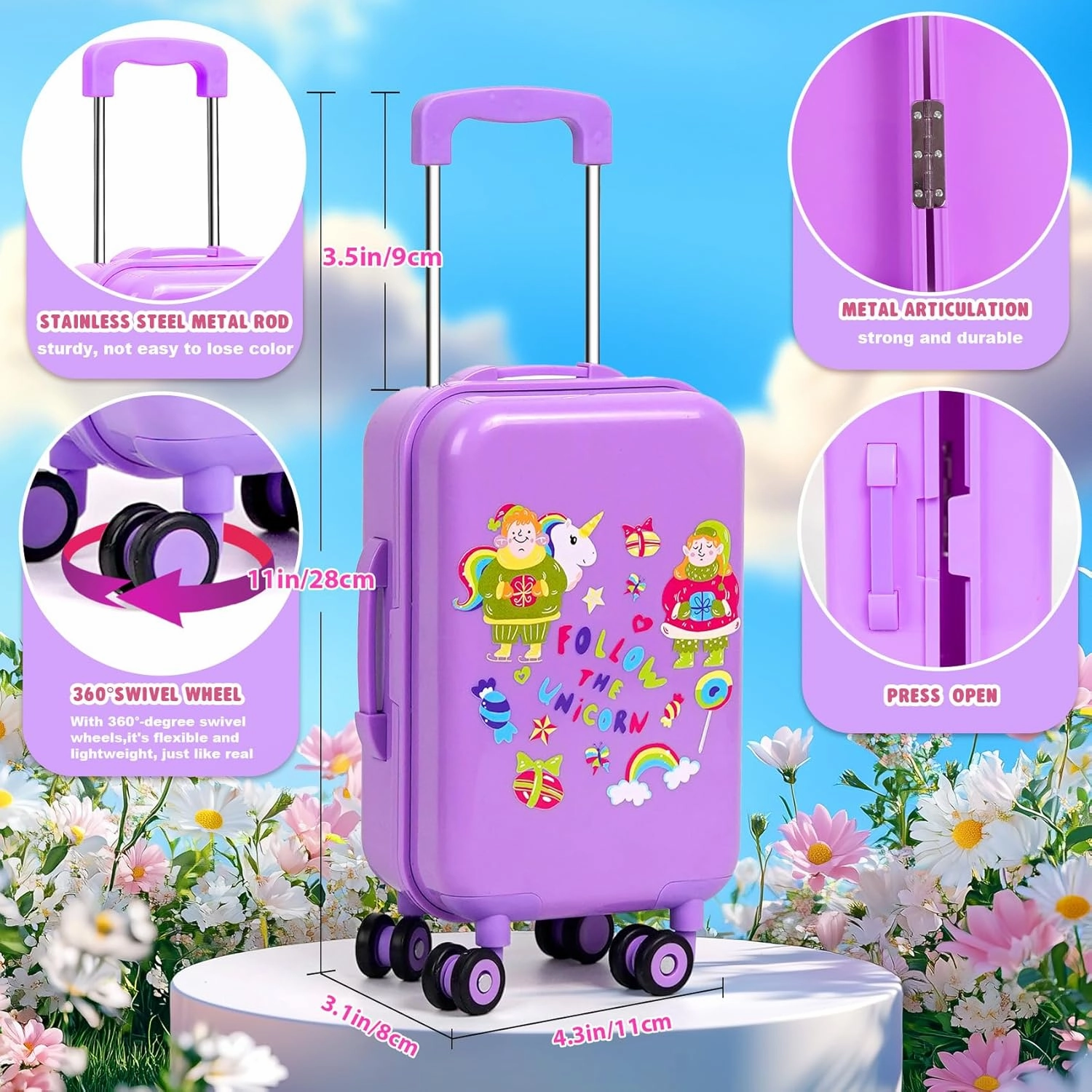 18-inch-Doll-Clothes and Accessories - Doll-Travel-Suitcase Luggage, Clothes and Shoes, Handbag, Berets,Passport, Notebook, Travel Gear Play Sets(No Doll)