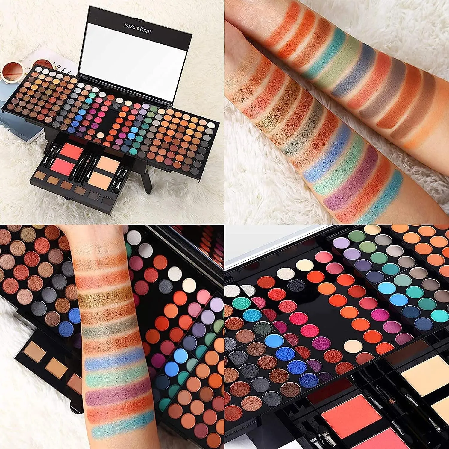 190 Colors Professional Makeup Kit for Women Full Kit, Pallet,All In One Gift Set girls, include Eyeshadow/Facial Blusher/Eyebrow Powder/Eyeliner Pencil/Mirror/makeup brush(004Y)