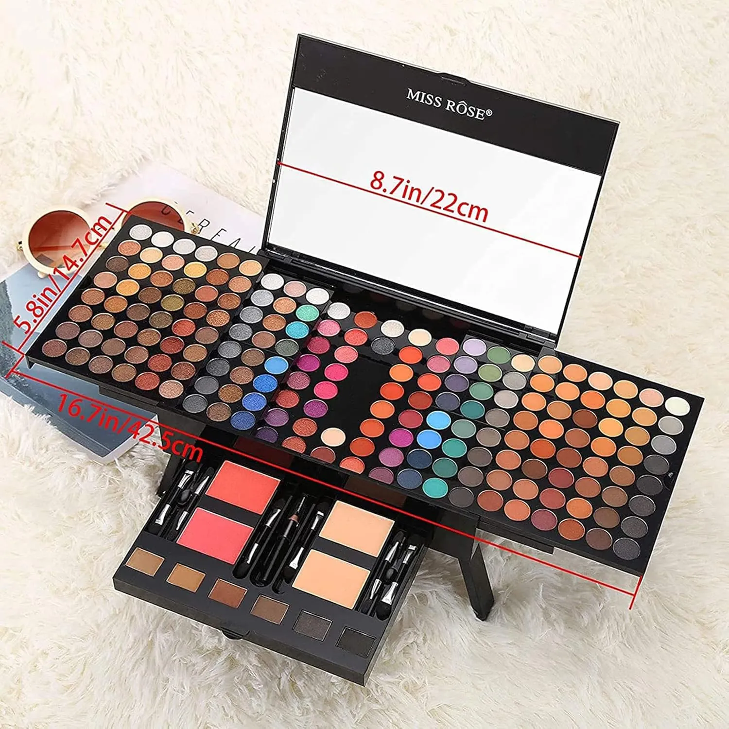190 Colors Professional Makeup Kit for Women Full Kit, Pallet,All In One Gift Set girls, include Eyeshadow/Facial Blusher/Eyebrow Powder/Eyeliner Pencil/Mirror/makeup brush(004Y)