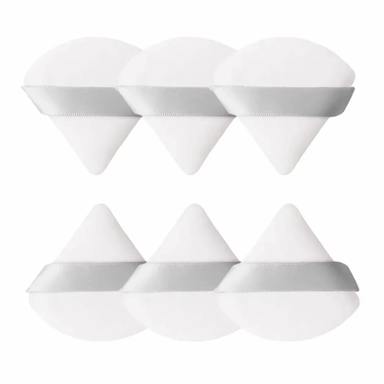 1/3/6Pcs Triangle Velvet Powder Puff Make Up Sponges for Face Eyes Contouring Shadow Seal Cosmetic Foundation Makeup Tool(White-6pcs)