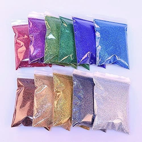 1Bag 50G Nail Holographic Glitter Powder 0.2Mm Loose Glitter Pigment for Eyeshadow Lipstick Nail Art Manicure Sticker Tips