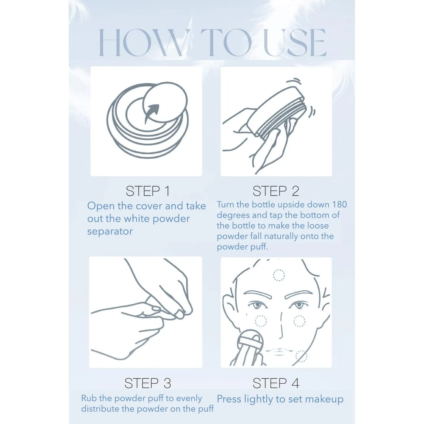 1PC DPU Airy Lasting Loose Powder, Makeup Blue Clear Moisturizing Oil Control Setting Finish Foundation Powder (02# Blue, 20g)