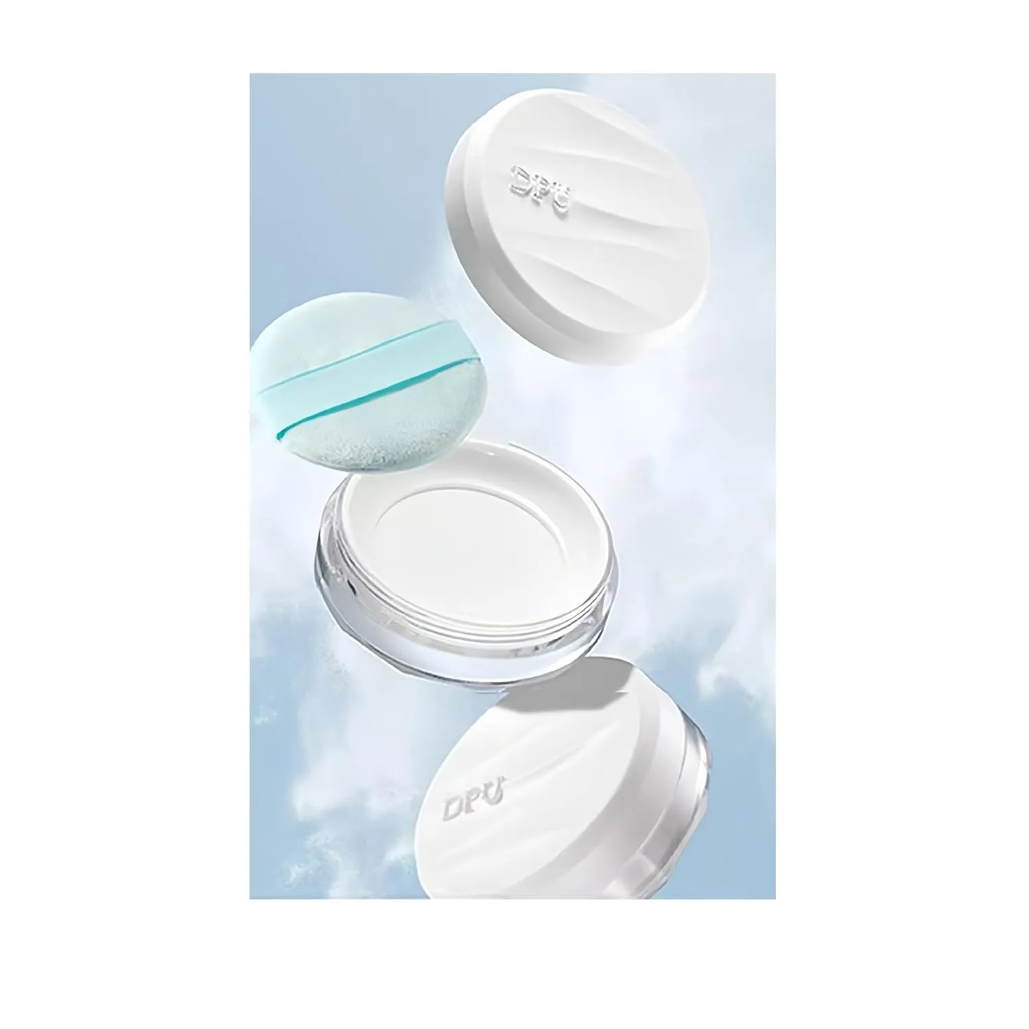 1PC DPU Airy Lasting Loose Powder, Makeup Blue Clear Moisturizing Oil Control Setting Finish Foundation Powder (02# Blue, 20g)