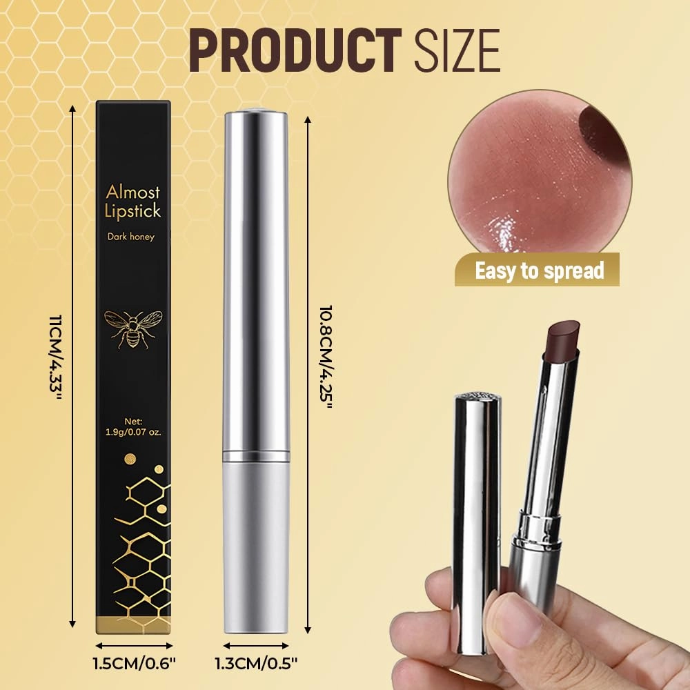 2025 New Lipstick in Honey, Honey Lipstick for Women, Nourishing and Hydrating Lip Gloss for Women (Black, Large)