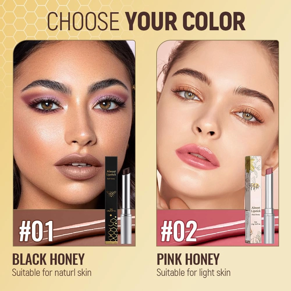 2025 New Lipstick in Honey, Honey Lipstick for Women, Nourishing and Hydrating Lip Gloss for Women (Black, Large)