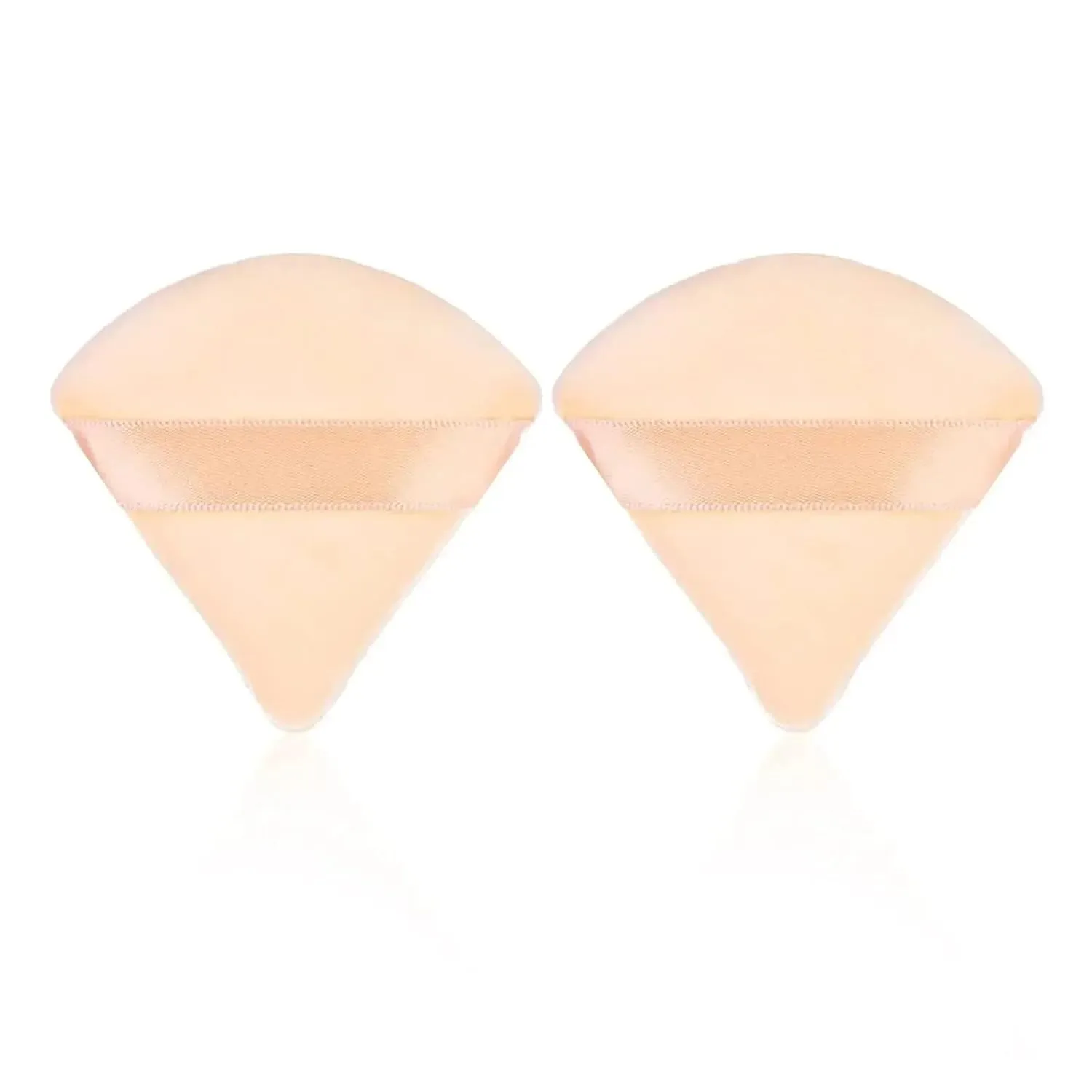 2Pcs Triangle Powder Puff Face Makeup Sponge Soft Velvet Cosmetic Puff Blender Beauty Foundation Sponge Make Up Accessories(2pcs-Skin)