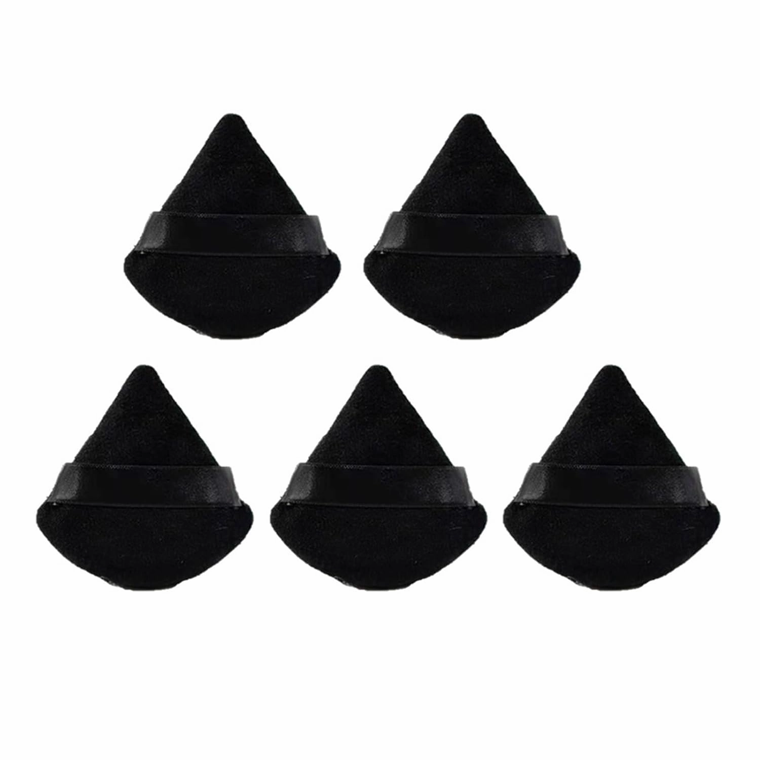 3/5/7Pcs Triangle Powder Puff Face Makeup Sponge Soft Velvet Cosmetic Puff Blender Beauty Foundation Sponge Make Up Accessories(5PCS Black)