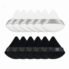 3/5/7Pcs Triangle Powder Puff Face Makeup Sponge Soft Velvet Cosmetic Puff Blender Beauty Foundation Sponge Make Up Accessories(5PCS Black)