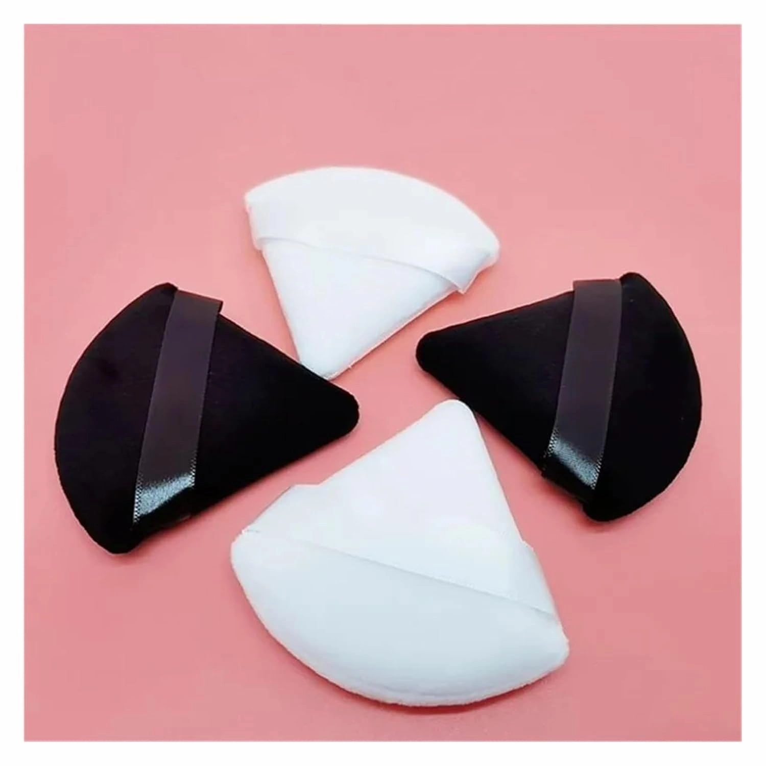 3/5/7Pcs Triangle Powder Puff Face Makeup Sponge Soft Velvet Cosmetic Puff Blender Beauty Foundation Sponge Make Up Accessories(5PCS Black)