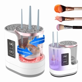 3 IN 1 Electric Makeup Brush Cleaner Machine With Timer Makeup Brush Dryer，Portable USB Automatic Cosmetic Brushes Cleaner Tool for All Size Beauty Makeup Brush Set,Contour,Blush Brush,Eyeshadow