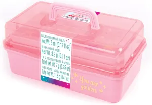 3C4G Pink and Gold Hard Case Makeup Storage Set - Kids Makeup Kit for Girls and Teens - Includes Storage Case, 5 Eyeshadows, 1 Blush, 2 Lip Glosses & 1 Nail Polish - Ages 8  by Make It Real