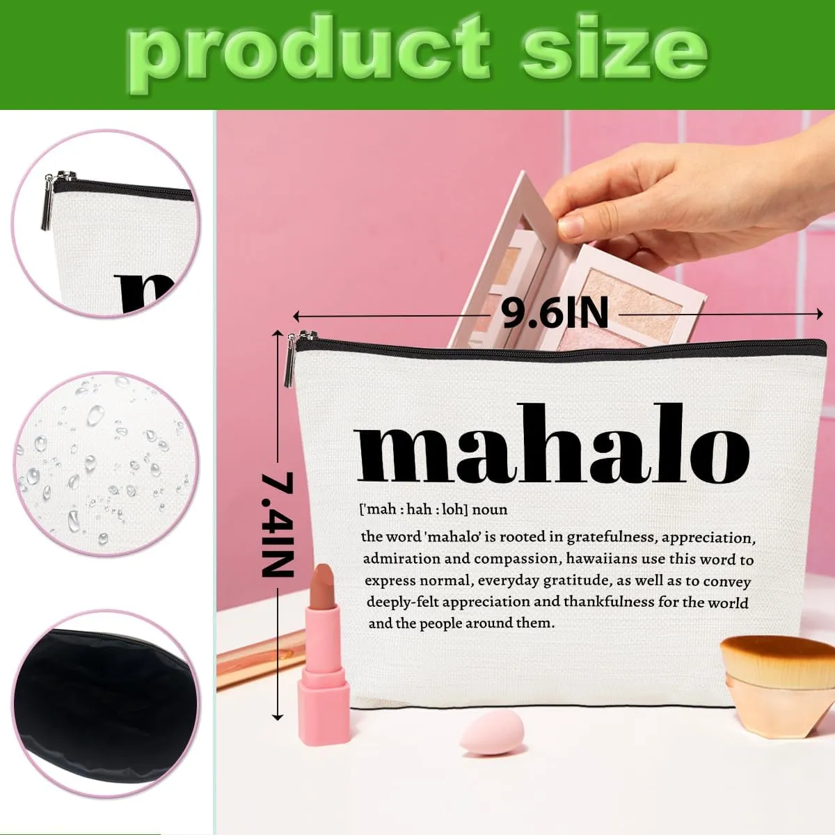4pcs Makeup Bags Hawaii Cosmetic Bag Hawaiian Gifts Hawaiian Souvenirs Thank You Gifts for Women Female Grandma Mom Sister Friend Wife Travel Toiletry Bag Thanksgiving Christmas Birthday gift