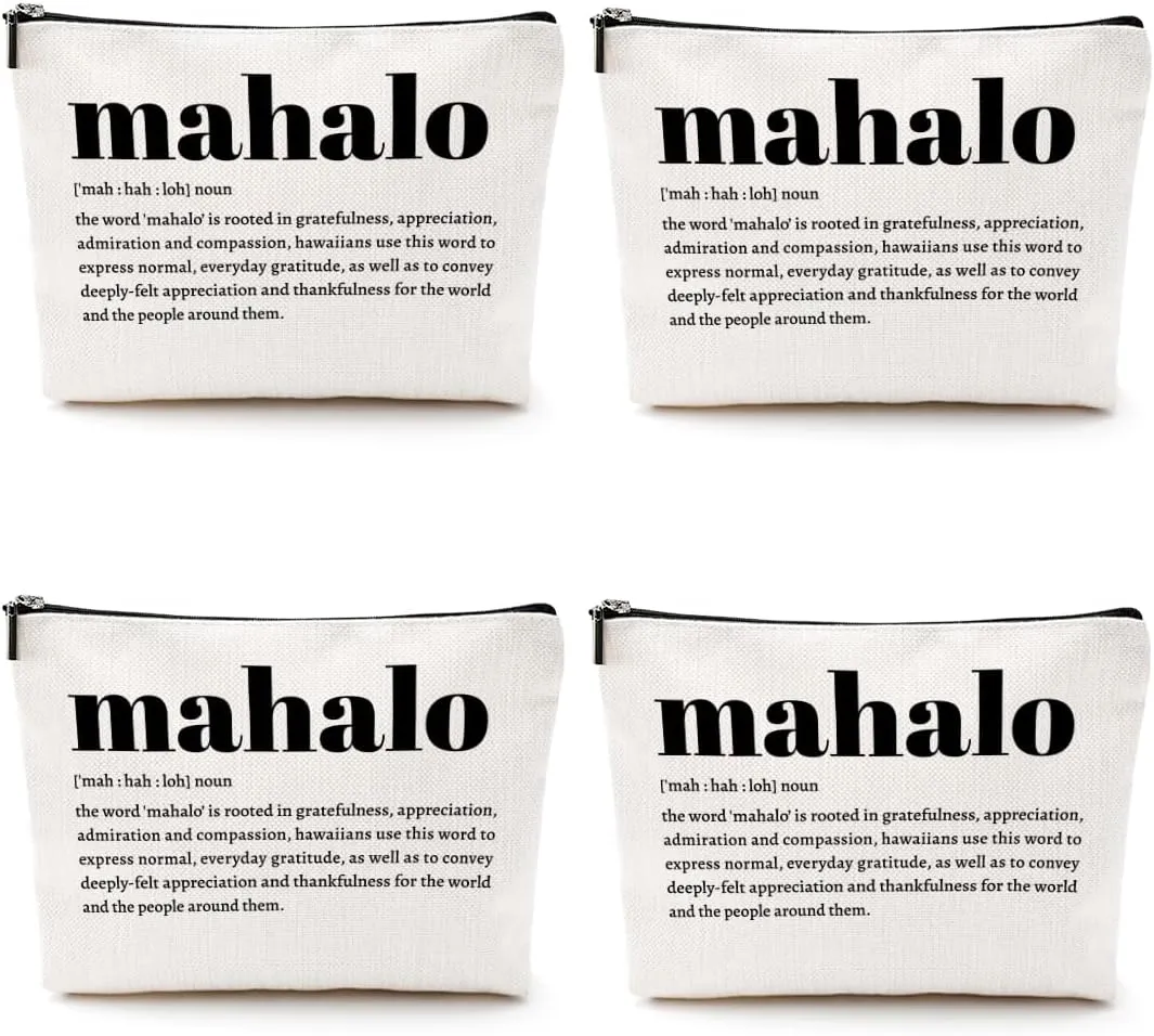 4pcs Makeup Bags Hawaii Cosmetic Bag Hawaiian Gifts Hawaiian Souvenirs Thank You Gifts for Women Female Grandma Mom Sister Friend Wife Travel Toiletry Bag Thanksgiving Christmas Birthday gift