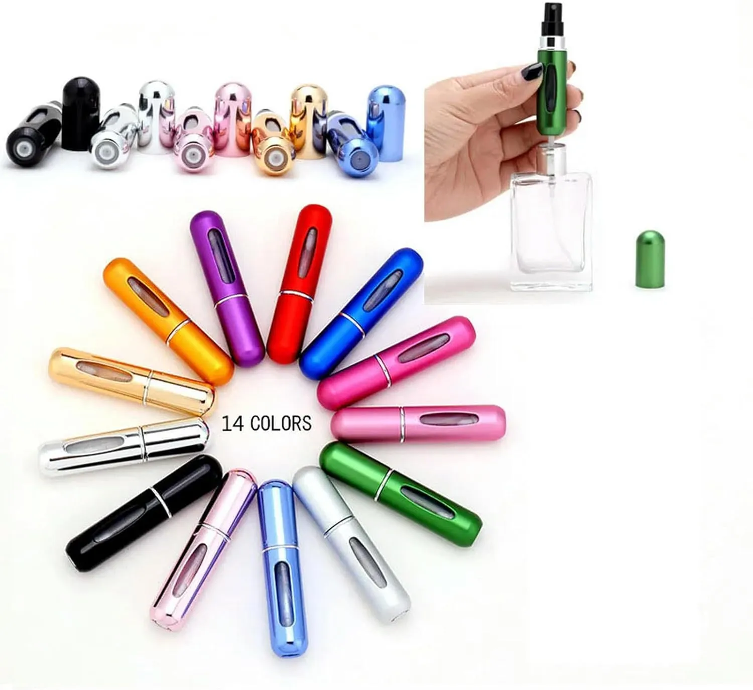 5/8Ml Perfume Atomizer Portable Liquid Container for Cosmetics Traveling Mini Aluminum Spray Perfume