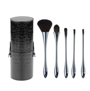5PCS Makeup Brushes Premium Makeup Brush Set Synthetic Kabuki Cosmetics Foundation Blending Blush Eyeliner Face Powder Brush Makeup Brush Kit With Bag (blue)