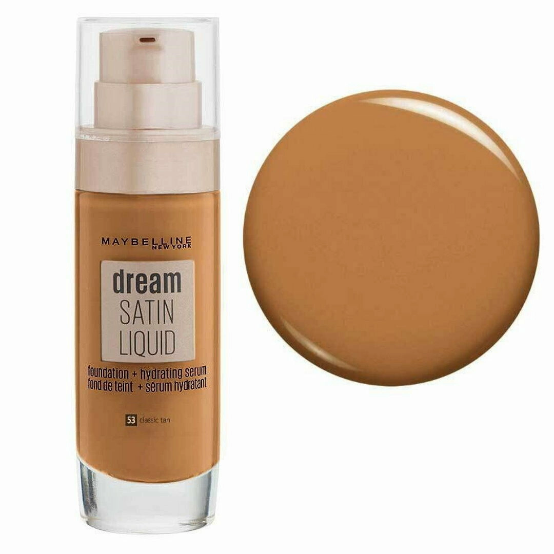 6x Maybelline Dream Satin Liquid Foundation Hydrating Serum 53 Classic Tan