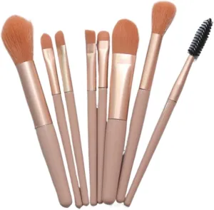 8PCs Soft Fluffy Makeup Brushes Set for Cosmetics Foundation Blush Powder Eyeshadow Kabuki Blending Makeup Brush Beauty Tool(Blue)