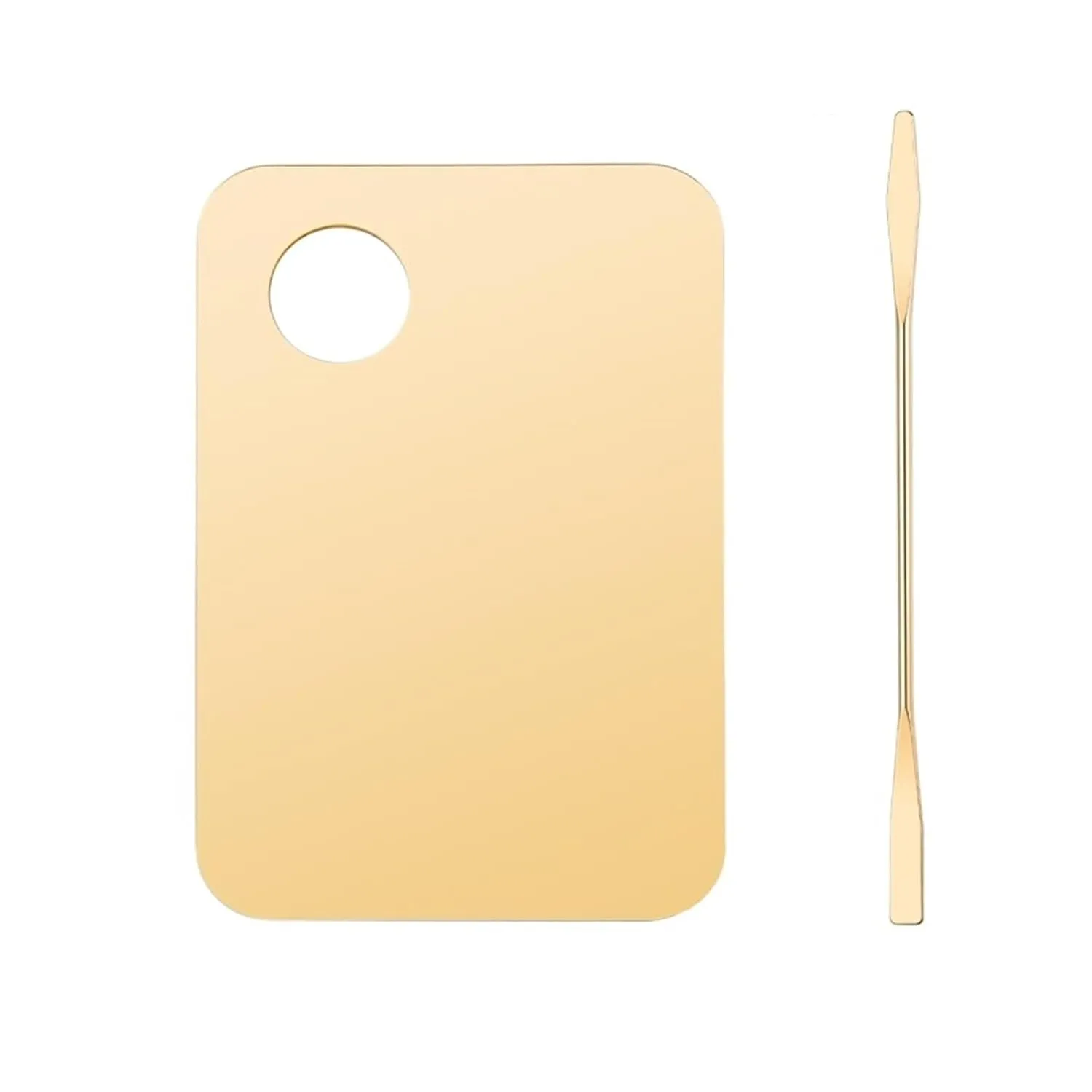 Acrylic Palette With Rod Makeup Mixed Tools Nail Art Polish Mixing Plate Foundation Eyeshadow Pink Gold(Gold)