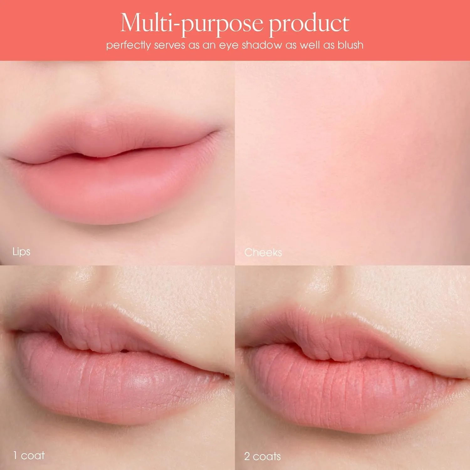AIR LIPS 817 APRICOT CHEESE, Lip & Cheek, Natural Soft Matte Finish & Buildable, Airy Formula (1.2g, 0.003 oz.)