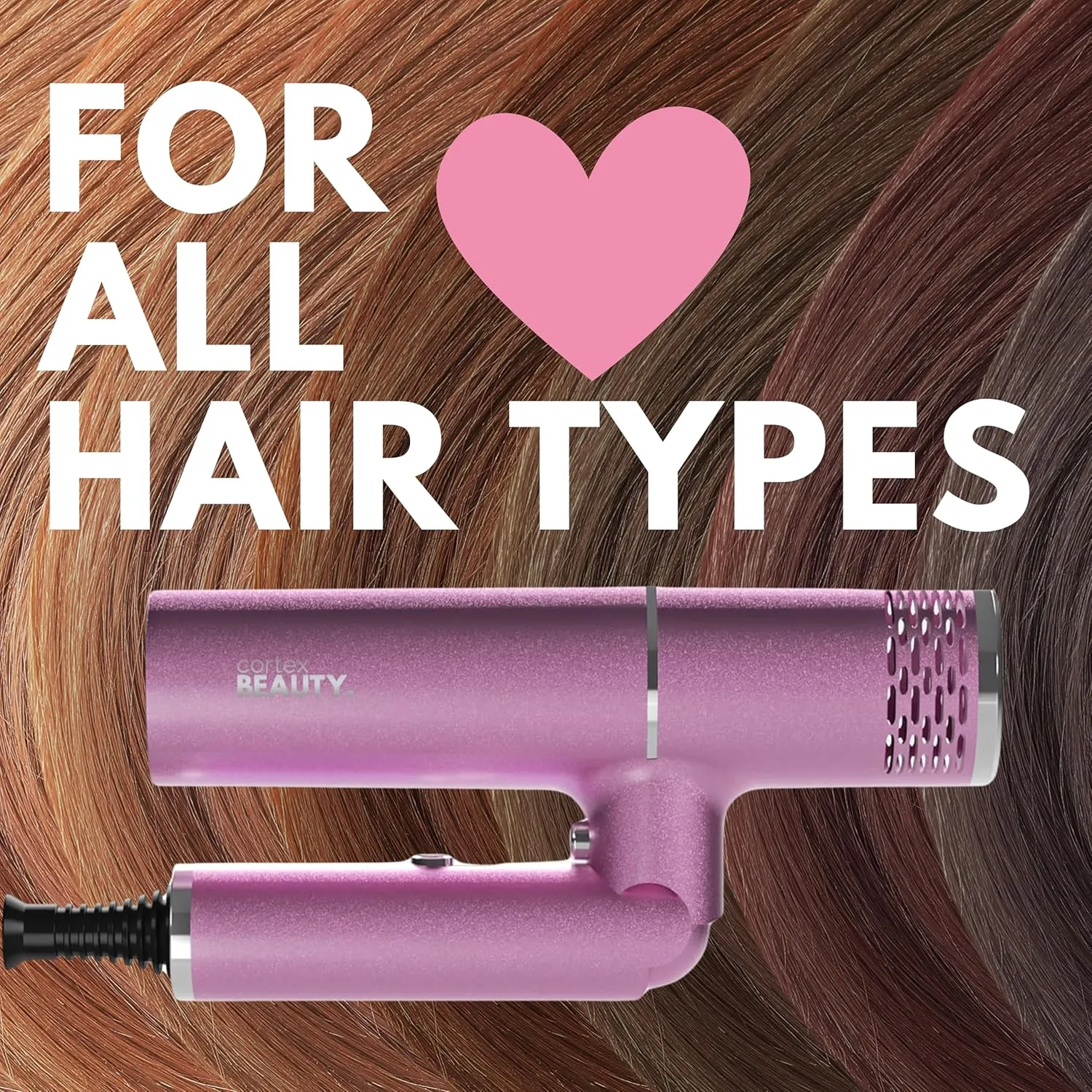 AirFold Foldable Ionic Hair Dryer   Brush Set - Compact, Travel-Friendly 1450W with 2 Speeds, 3 Heat Settings, Cool Shot, Diffuser & Styling Attachments (Blush Pink)