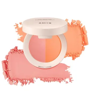 AMIIR Duo Cheekbones Blusher Face Makeup Cheek Blush Powder Palette Highly Pigmented Blendable Add Glow Natural Healthy Vibrant Alive Looks (#303)