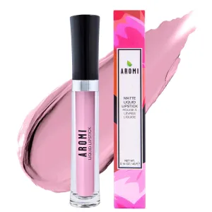Aromi Pink Nude Matte Liquid Lipstick | Blush Beige Lip Color, Long-lasting, Waterproof, Vegan, Cruelty-free, Handmade (Toasted Almond)
