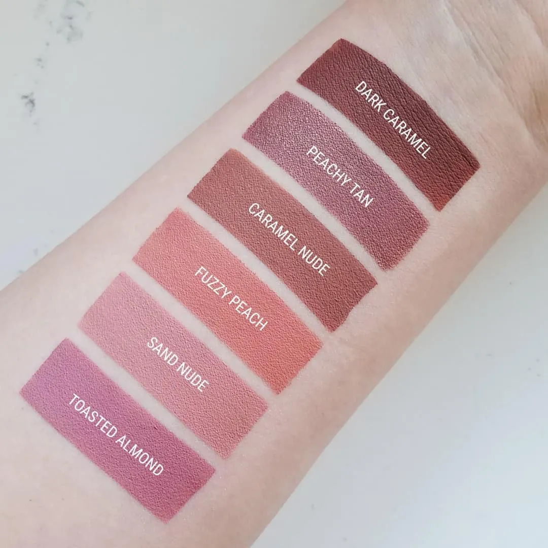 Aromi Pink Nude Matte Liquid Lipstick | Blush Beige Lip Color, Long-lasting, Waterproof, Vegan, Cruelty-free, Handmade (Toasted Almond)