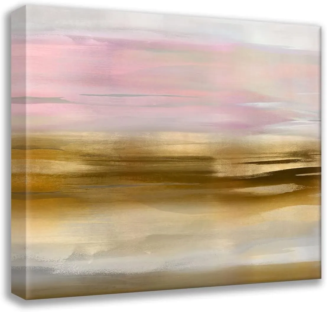 ArtDirect Messina, Jake 20x20 Gallery Wrapped Canvas Museum Art Titled: Gold Rush Pink Blush IIa