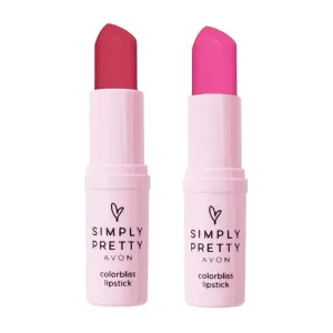 AVON Simply Pretty COLORBLISS MATTE Lipstick (Dark Pink & Classic Red)