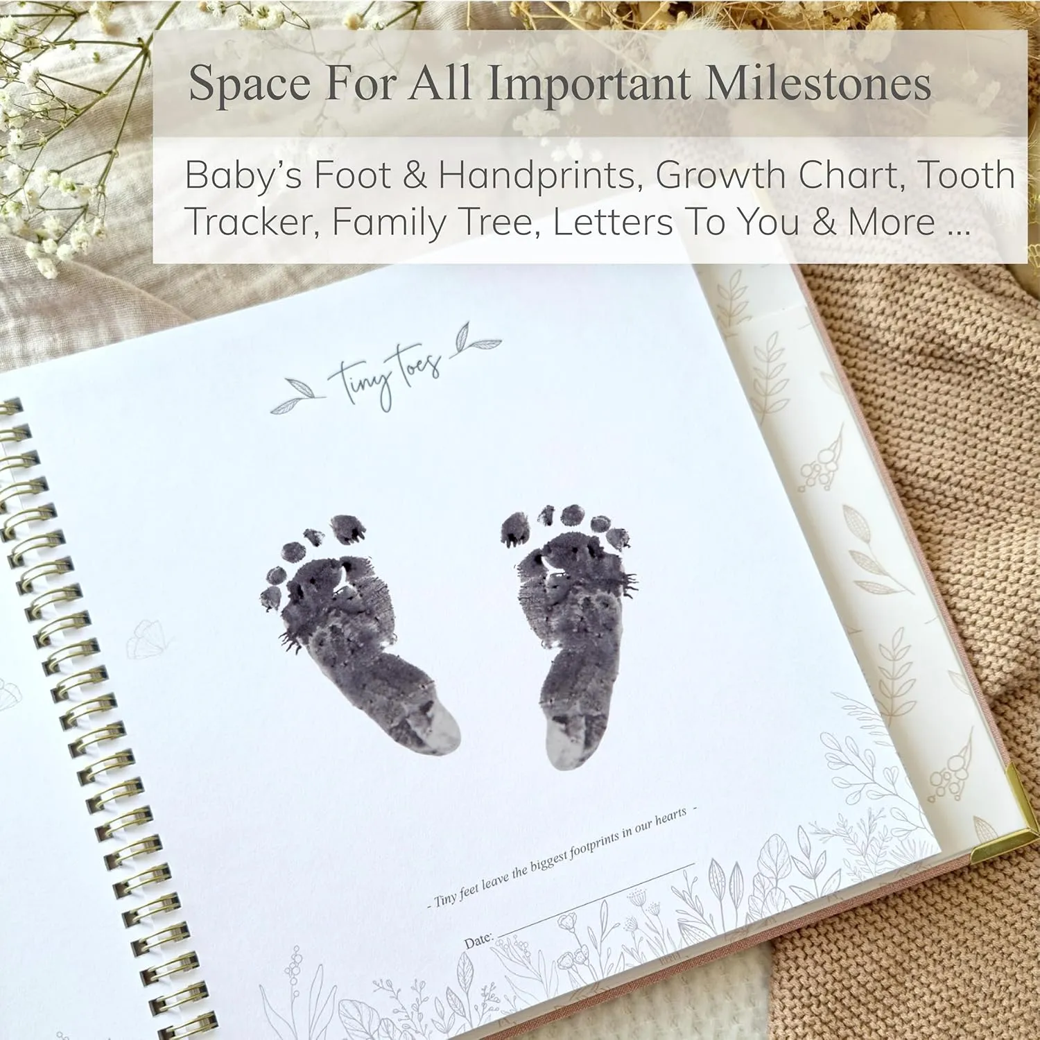 Baby Book Keepsake Boy or Girl Timeless Baby Memory Book First 5 Years for Baby Shower Gender Neutral Baby Scrapbook New Mom Gift Baby Journal from Birth to Age 5 Milestone Book Blush Pink