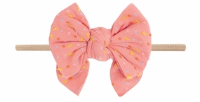 Baby Bling Coral Rainbow Dot / Blush Shabby DEB Skinny Headband