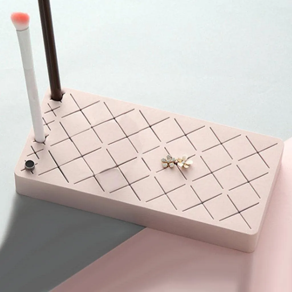 barenx Silicone Lipstick Storage Stand Storage Box 36 Slots Holder Display Rack Makeup Organiser for Lip Gloss Lipsticks Eyeliner Stud Makeup Brushes - light pink