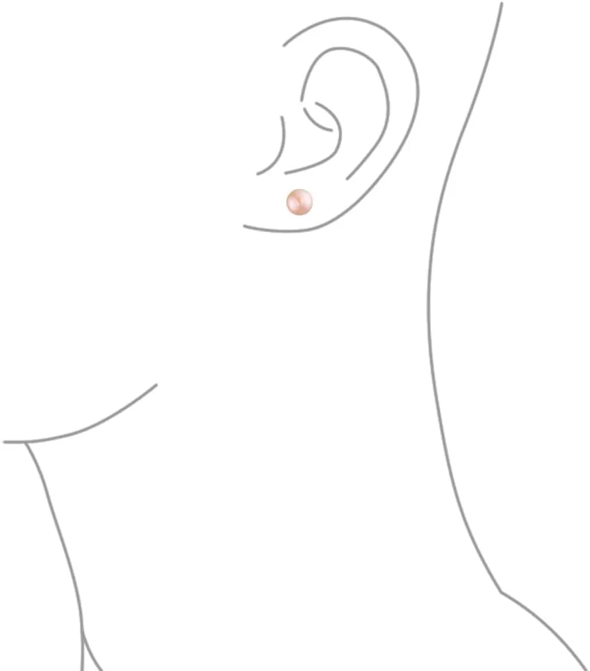 Basic Simple Bead Ball Freshwater Cultured Pearl Stud Earrings For Women For Teen .925 Sterling Silver 7MM More Colors