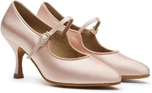 BDdance Women's Dancing Shoes Latin Salsa Tango Jazz Ballroom Performance Heels Leather #137 Pink, 4.5-11