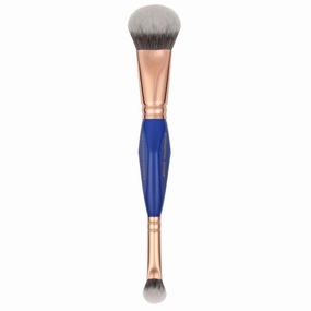 Bdellium Tools Professional Makeup Brush - Golden Triangle 969 Double-ended BDHD Phase II/Phase III - With All-Vegan Synthetic Fibers, For Versatile Application and Blending (Blue, 1pc)