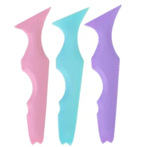 Beaupretty 3pcs Silicone Eyebrow Stencils Mascara Applicators Makeup Tools for Precise Eyeliner Mascara Application for Party Makeup
